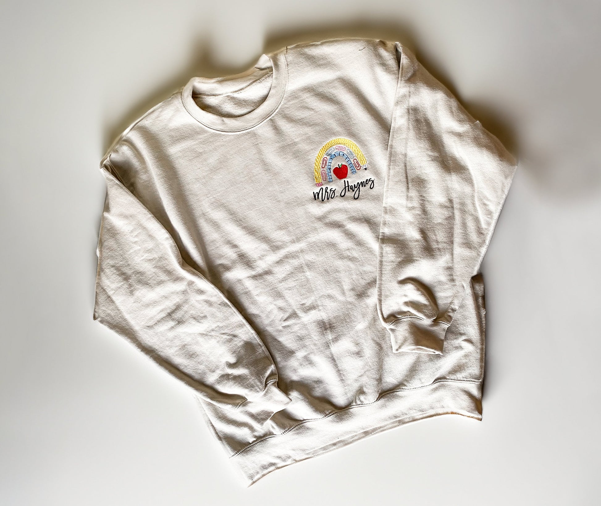 Embroidered Teacher Sweatshirt: Personalized Monogram, Classroom Gift