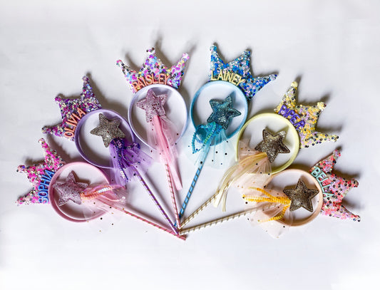Enchanting Tiara Headband & Magical Fairy Wand Set for Kids - Savannah Creations