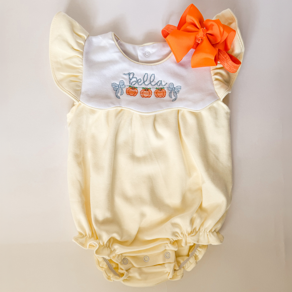 Fall Sibling Collection Baby Girl Pumpkin Bubble - Savannah Creations