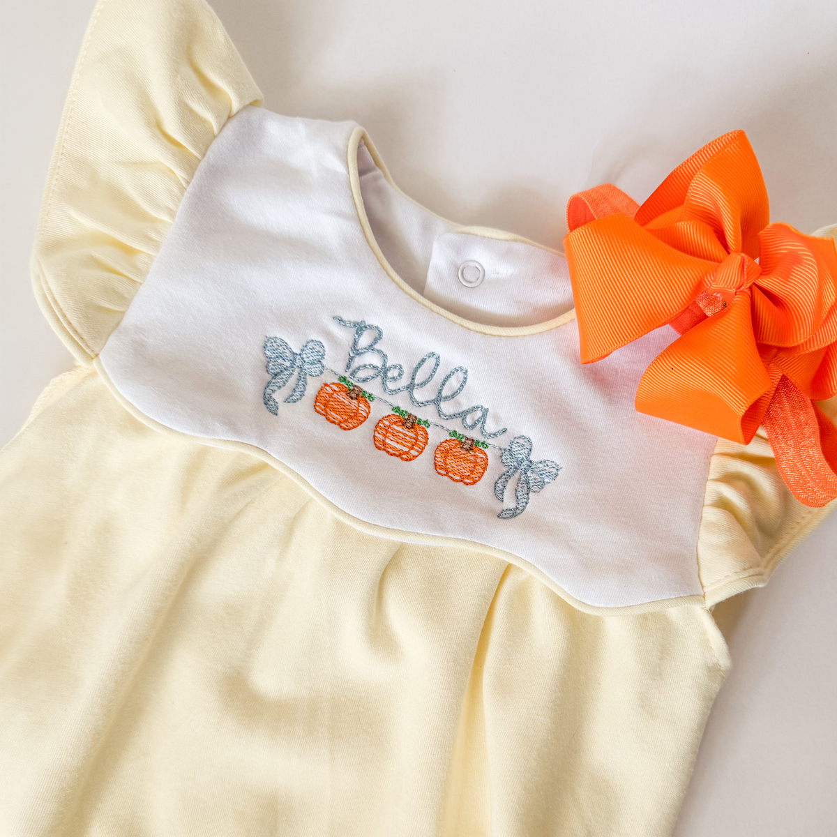 Fall Sibling Collection Baby Girl Pumpkin Bubble - Savannah Creations