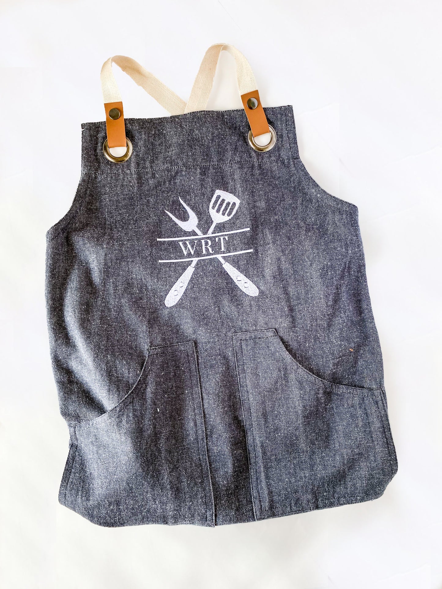 Father's Day Custom Monogrammed BBQ Grilling Apron Gift Set, Matching Towels, Oven Mitt