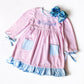 Girl's Monogrammed Christmas Dress Pink - Savannah Creations