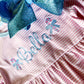 Girl's Monogrammed Christmas Dress Pink - Savannah Creations