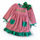 Girl's Monogrammed Christmas Dress Red and Green - Savannah Creations