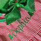 Girl's Monogrammed Christmas Dress Red and Green - Savannah Creations