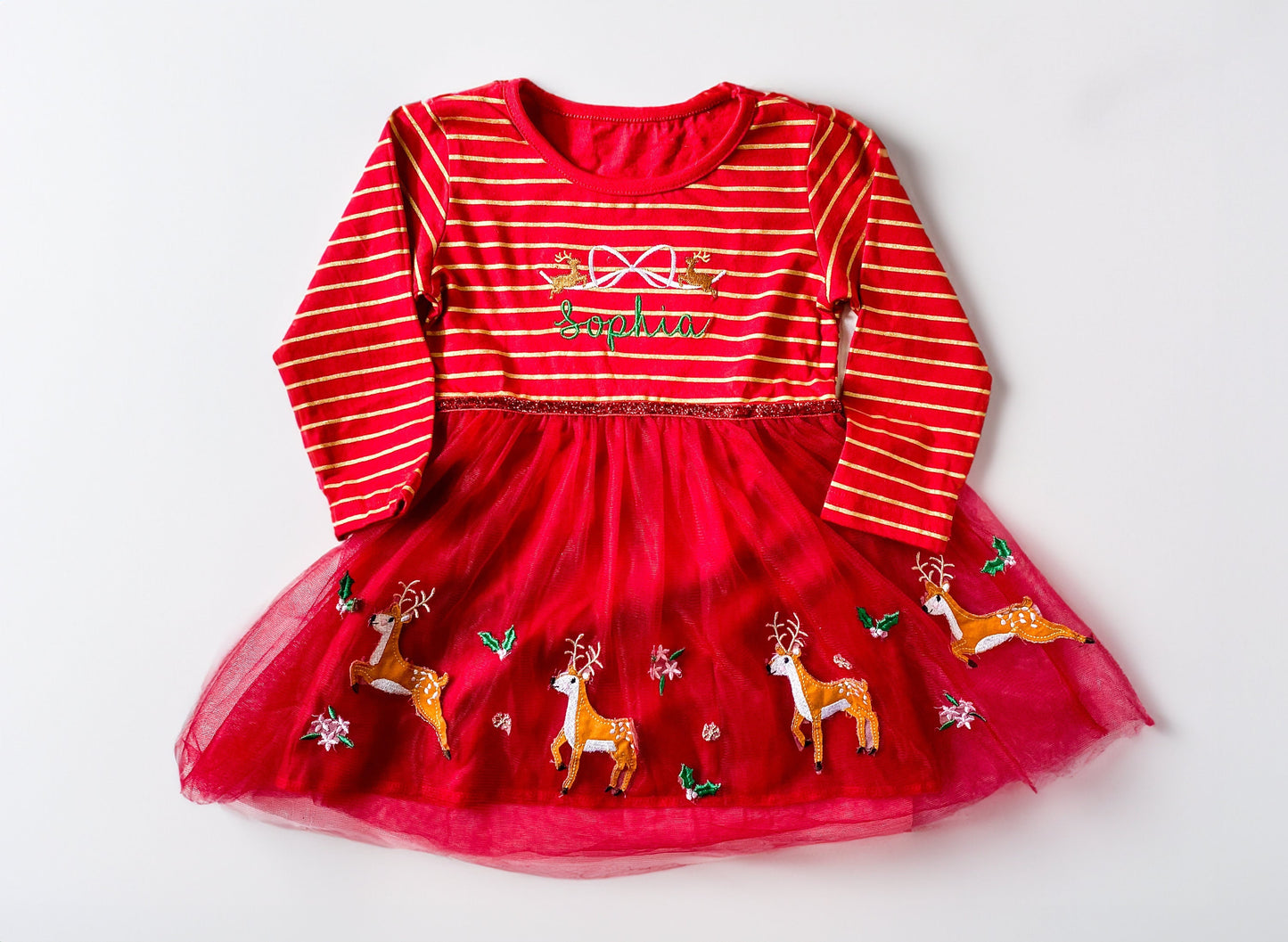 Girl's Monogrammed Santa Tutu Dress - Savannah Creations