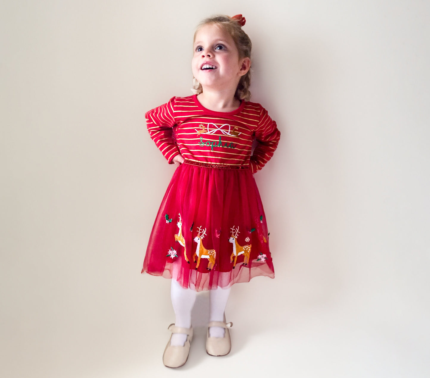 Girl's Monogrammed Santa Tutu Dress - Savannah Creations