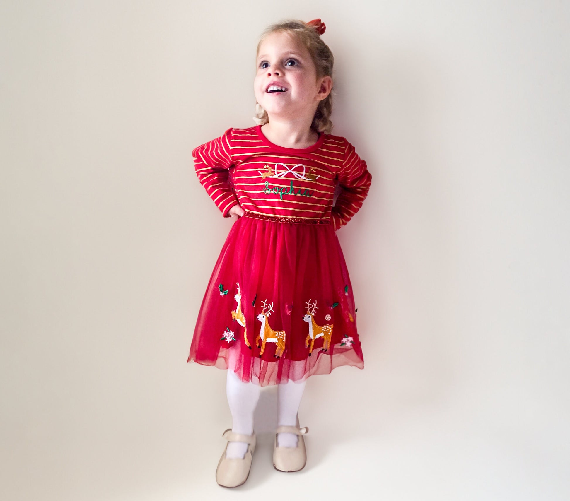 Girl's Monogrammed Santa Tutu Dress - Savannah Creations