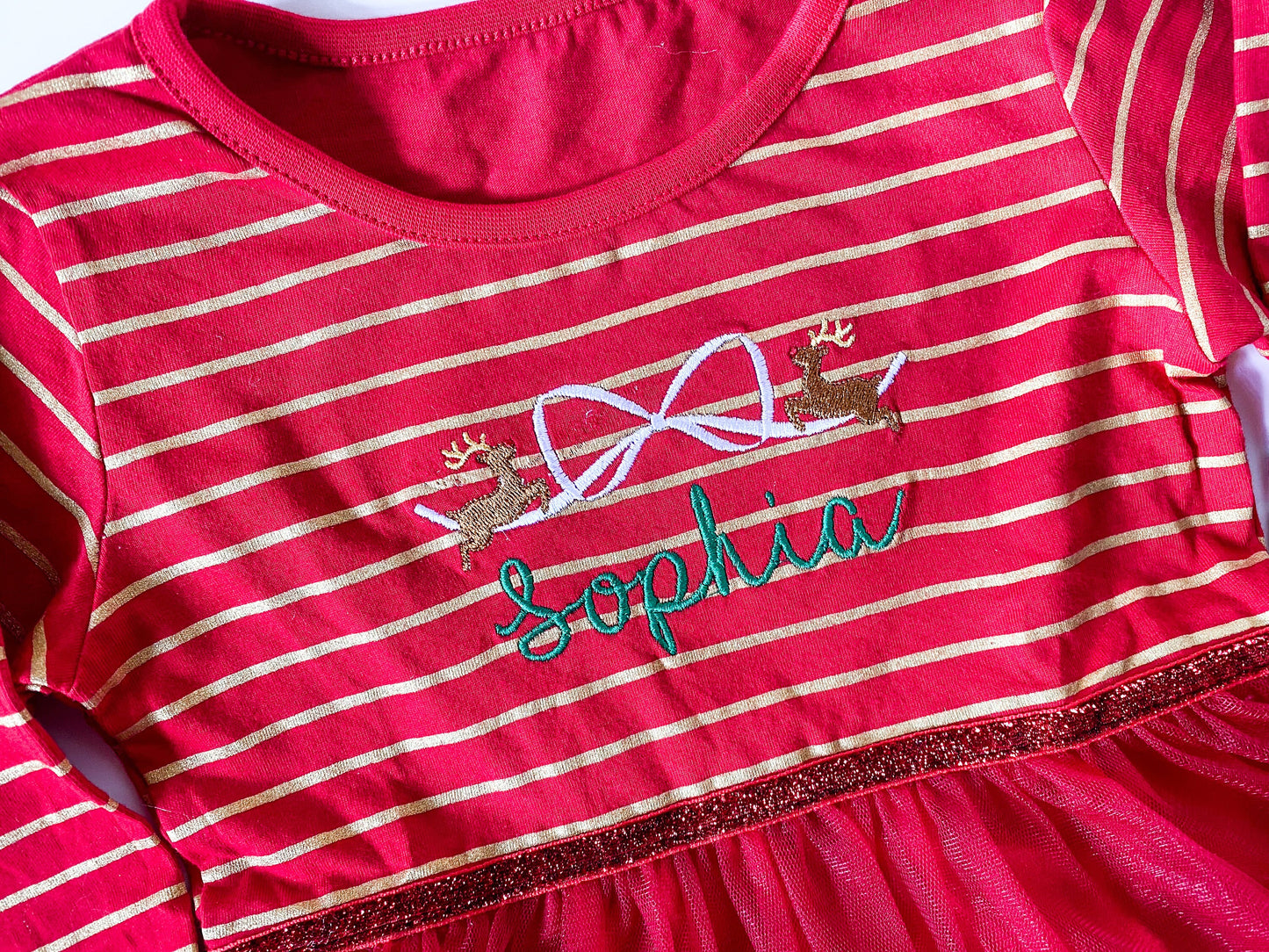 Girl's Monogrammed Santa Tutu Dress - Savannah Creations