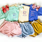 Girl's Personalized Summer Outfit: Embroidered Shirt & Shorts Set - Savannah Creations