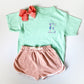 Girl's Personalized Summer Outfit: Embroidered Shirt & Shorts Set - Savannah Creations