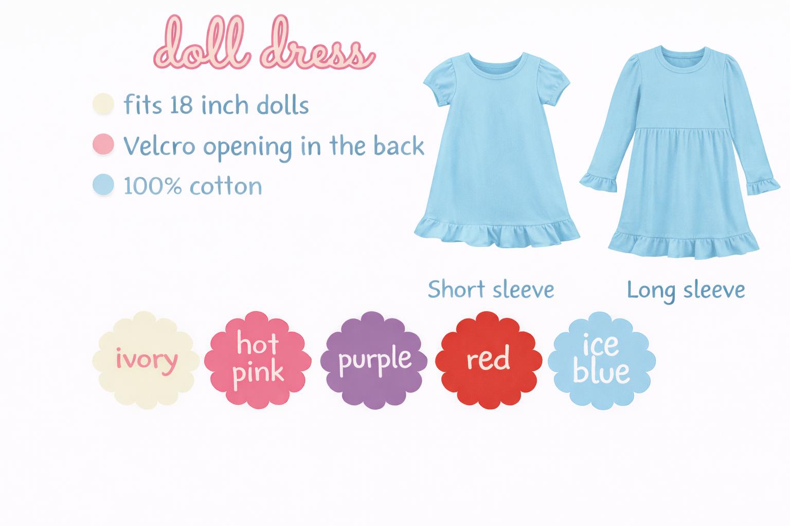 Girl and Doll Monogrammed Custom Matching Dress, Birthday Gift