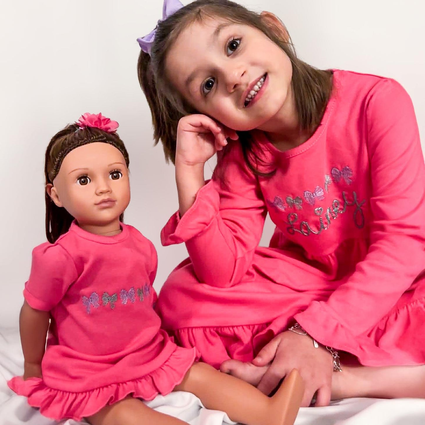 Girl and Doll Monogrammed Custom Matching Dress, Birthday Gift