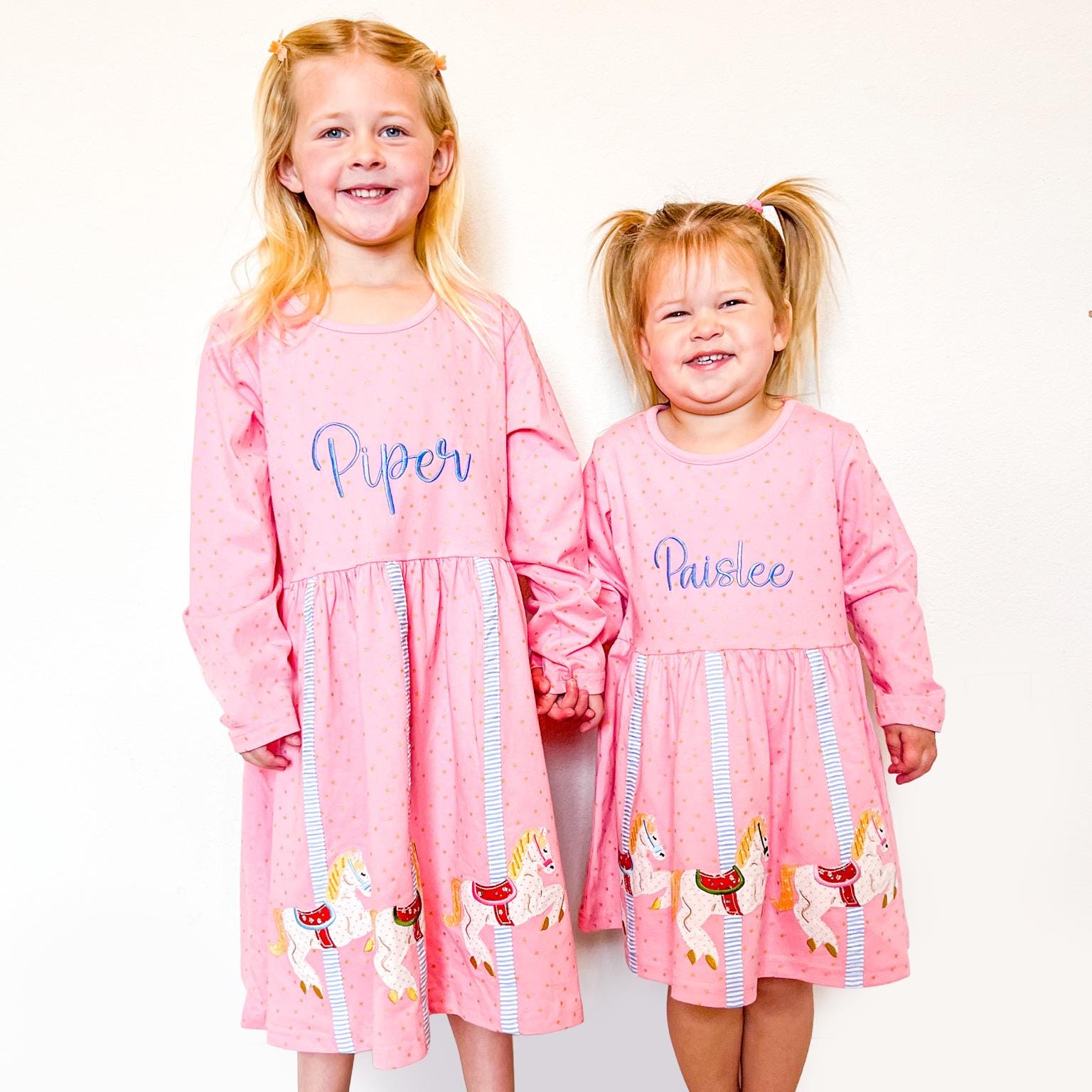 Girl's Monogrammed Carousel Merry-Go-Round Dress