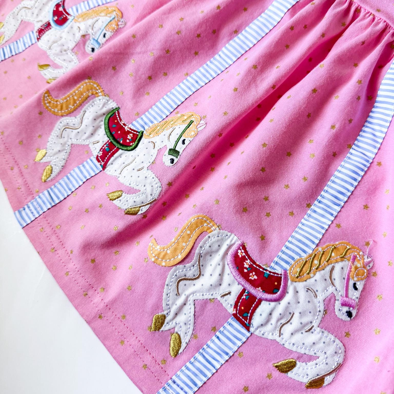Girl's Monogrammed Carousel Merry-Go-Round Dress