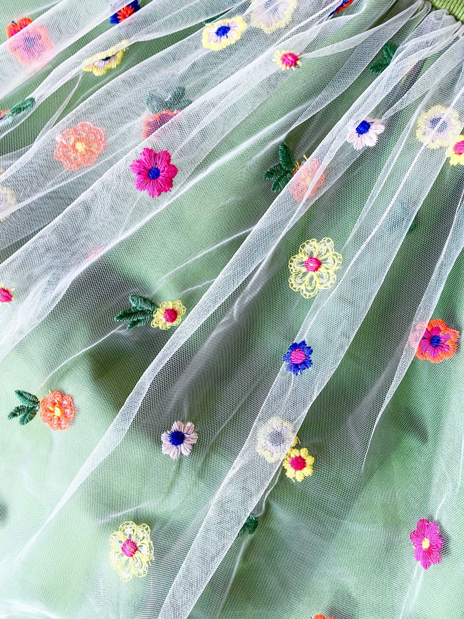 Girl's Monogrammed Spring Dress, Easter Dress, Embroidered Detailed Flowers, Wedding, Party