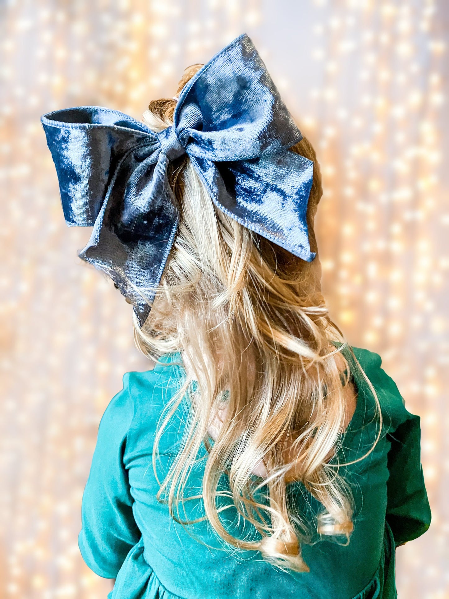 Girl's Monogrammed Velvet Hair Bow: Christmas Bow, Multiple Colors