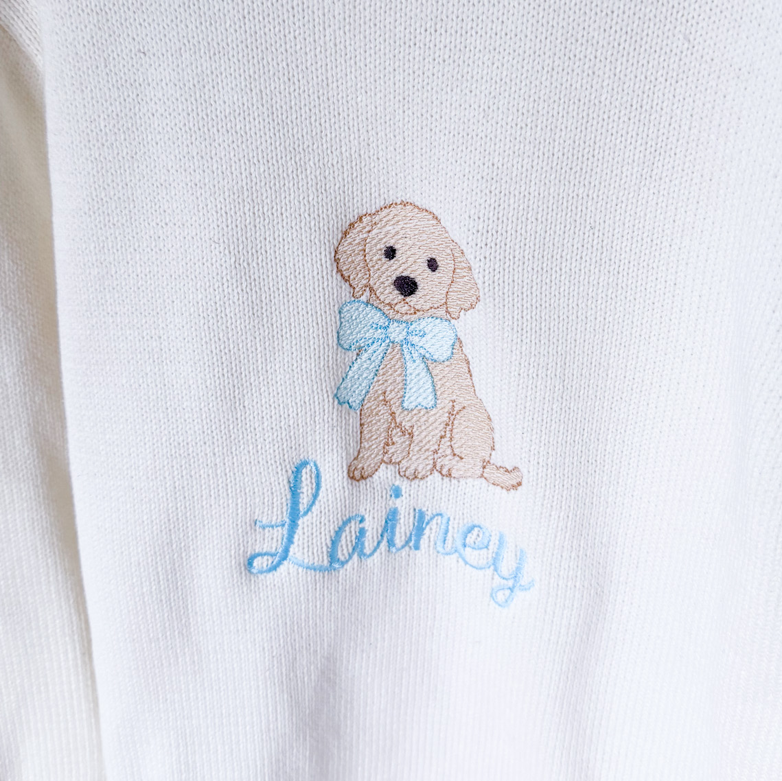 Girls Dog Embroidered Rollneck Sweater - Savannah Creations