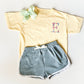 Girls' Embroidered Monogram Shirt & Shorts Set: Summer Outfit