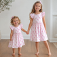 Girls Pink Bow Play Dress | Buttery Soft Twirl Dress for Toddlers and Girls - Savannah Creations