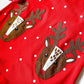Girl's Monogrammed Christmas Reindeer Dress, Cotton Dress with Name, Family Christmas Photo Outfit, Christmas Holiday Party Dress - Savannah Creations