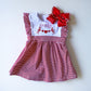Girls Embroidered Valentine's Day Heart Dress with Bow