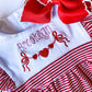 Girls Embroidered Valentine's Day Heart Dress with Bow