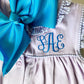 Girls' Monogrammed Button-Front Dress: Ruffle Detail Cotton Summer Outfit