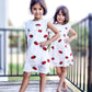 Girls' Monogrammed Strawberry Dress: Embroidered Custom Summer Outfit