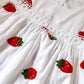 Girls' Monogrammed Strawberry Dress: Embroidered Custom Summer Outfit