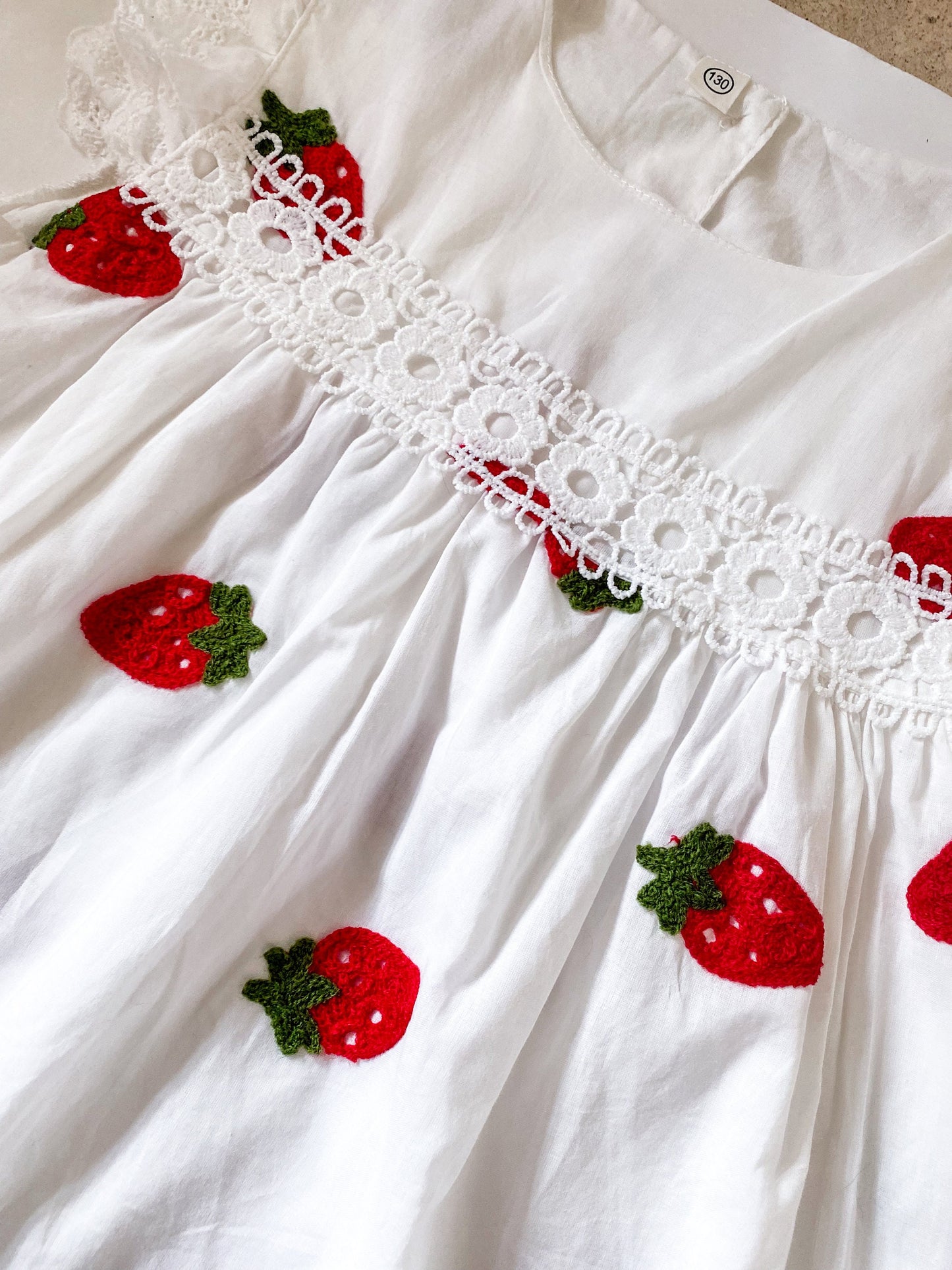 Girls' Monogrammed Strawberry Dress: Embroidered Custom Summer Outfit