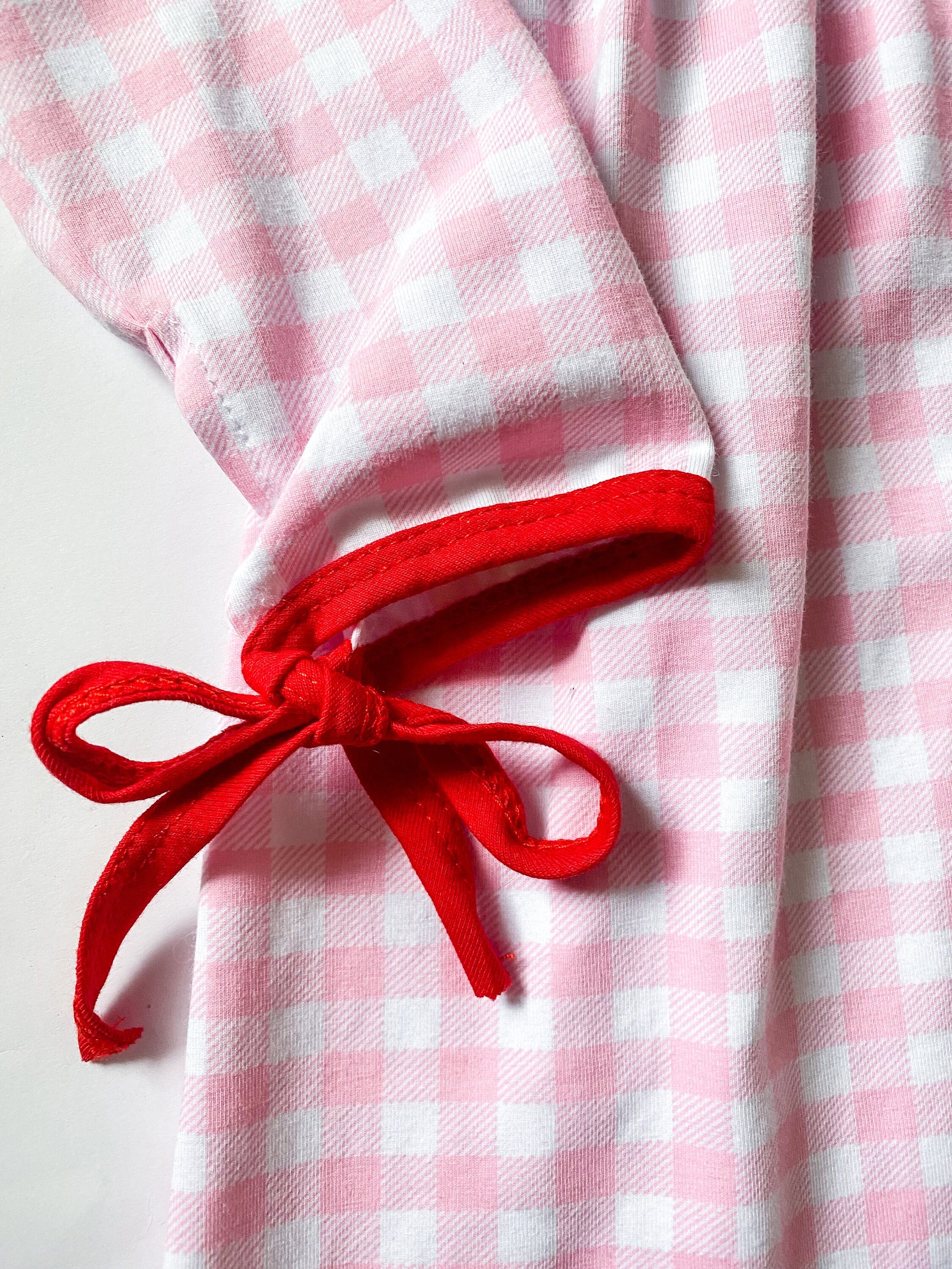 Girls Valentine's Day Dress, Pink Gingham, Monogrammed Peter Pan Collar, Heart Applique