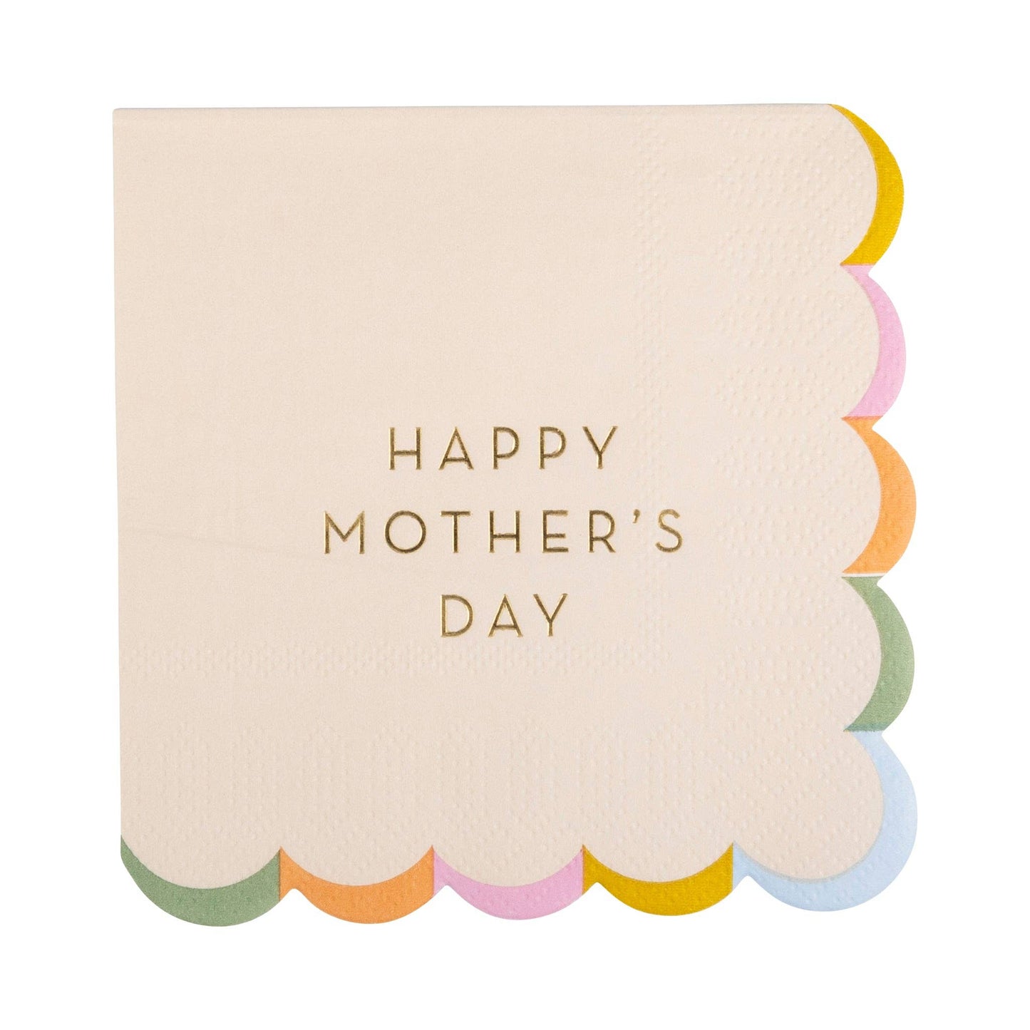 Festive Gold Foil Mother's Day Scalloped Napkin Set - 18 Pack - Savannah Creations