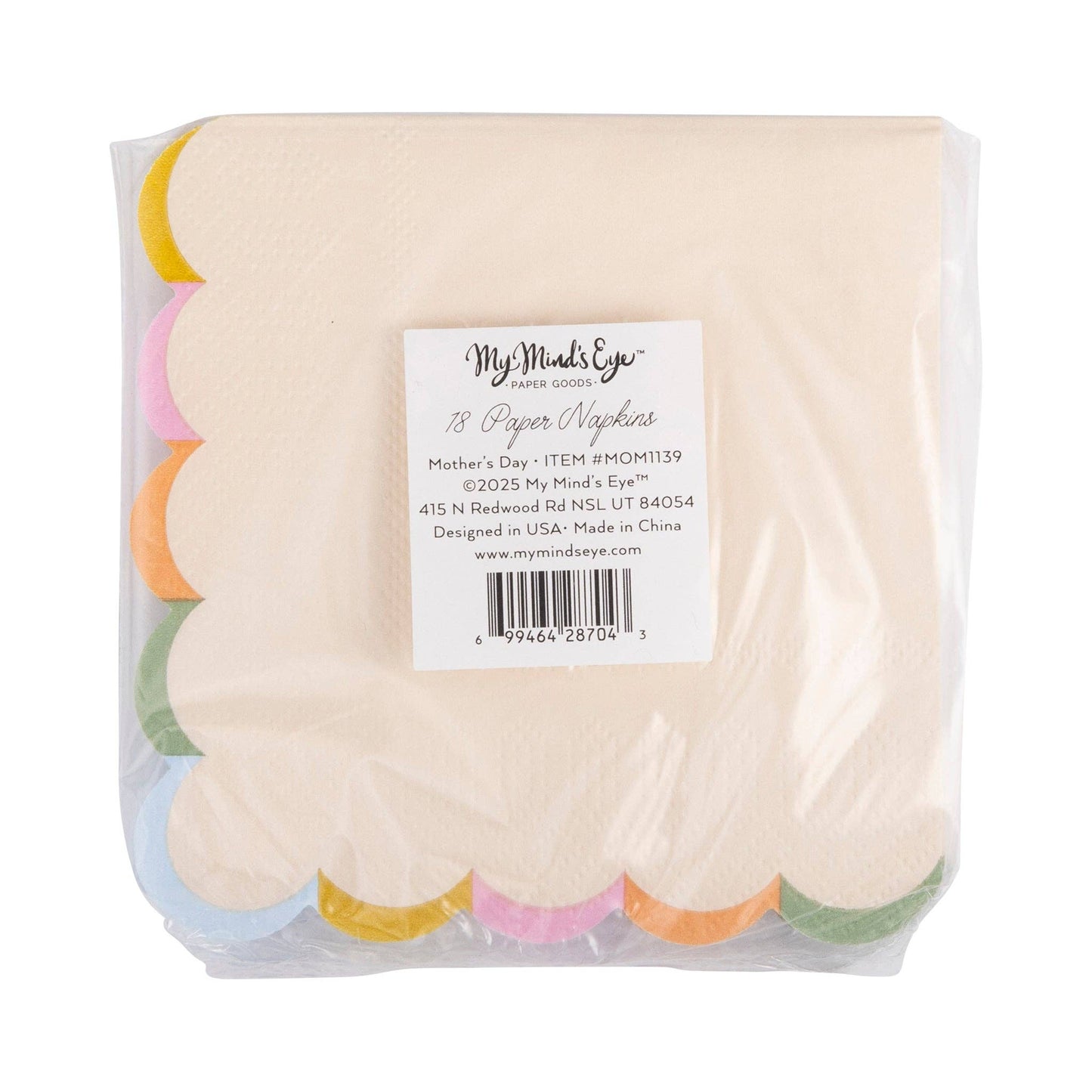 Festive Gold Foil Mother's Day Scalloped Napkin Set - 18 Pack - Savannah Creations