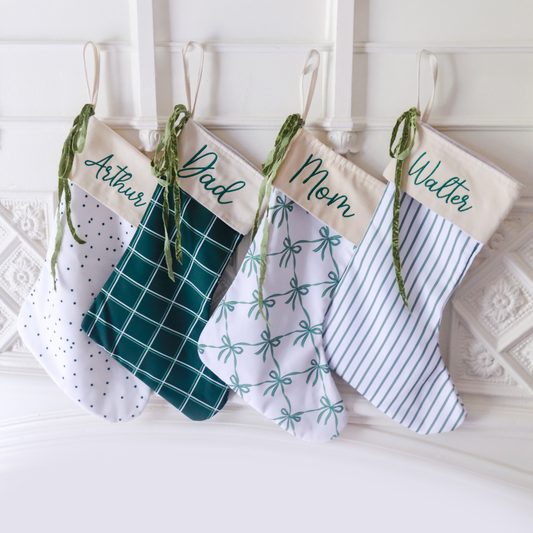 Green Christmas Stockings - Savannah Creations