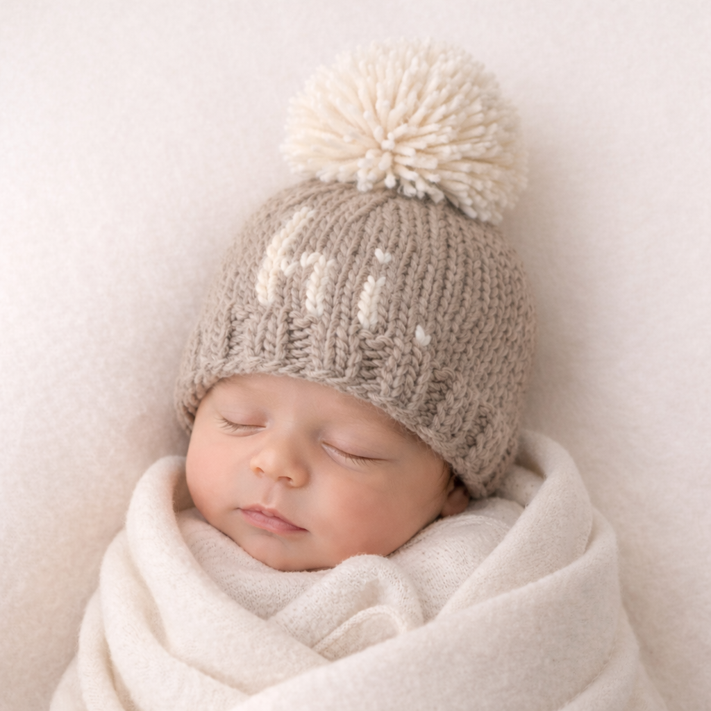 Hi. Pebble Brown Hand Knit Beanie Hat - Savannah Creations