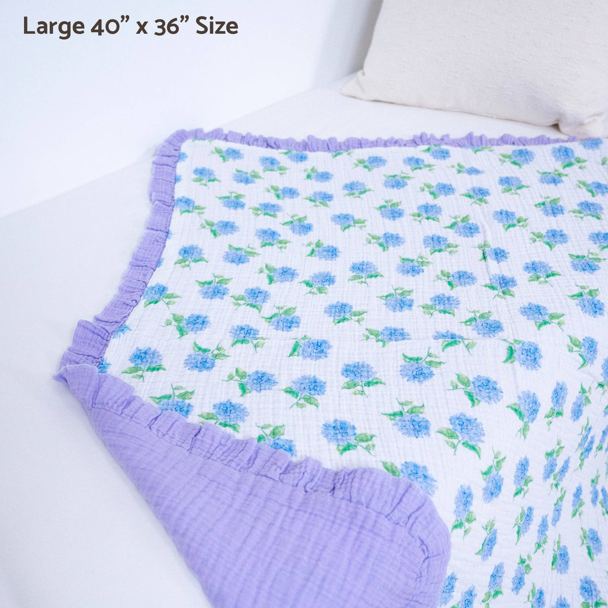 Muslin Quilt Baby & Kids Ruffle Blanket Hydrangea - Savannah Creations