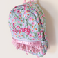 Personalized Floral Ruffle Backpack for Girls | Custom Embroidered School Backpack | Pink Flower Book Bag for Preschool, Elementary & Travel
