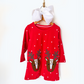 Girl's Christmas Reindeer Dress | Red Holiday Dress