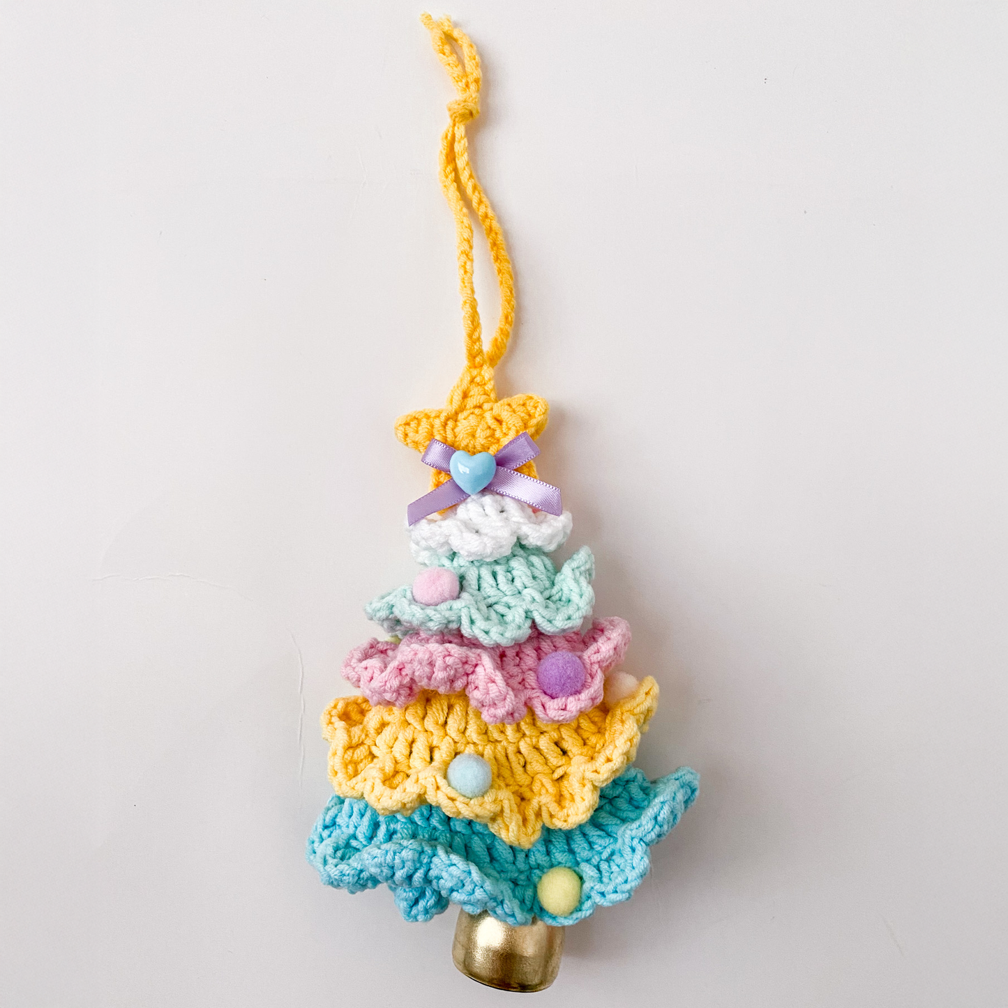 Plush Christmas Bell Ornaments Crochet Christmas Tree Mini Decor & Car Hanging
