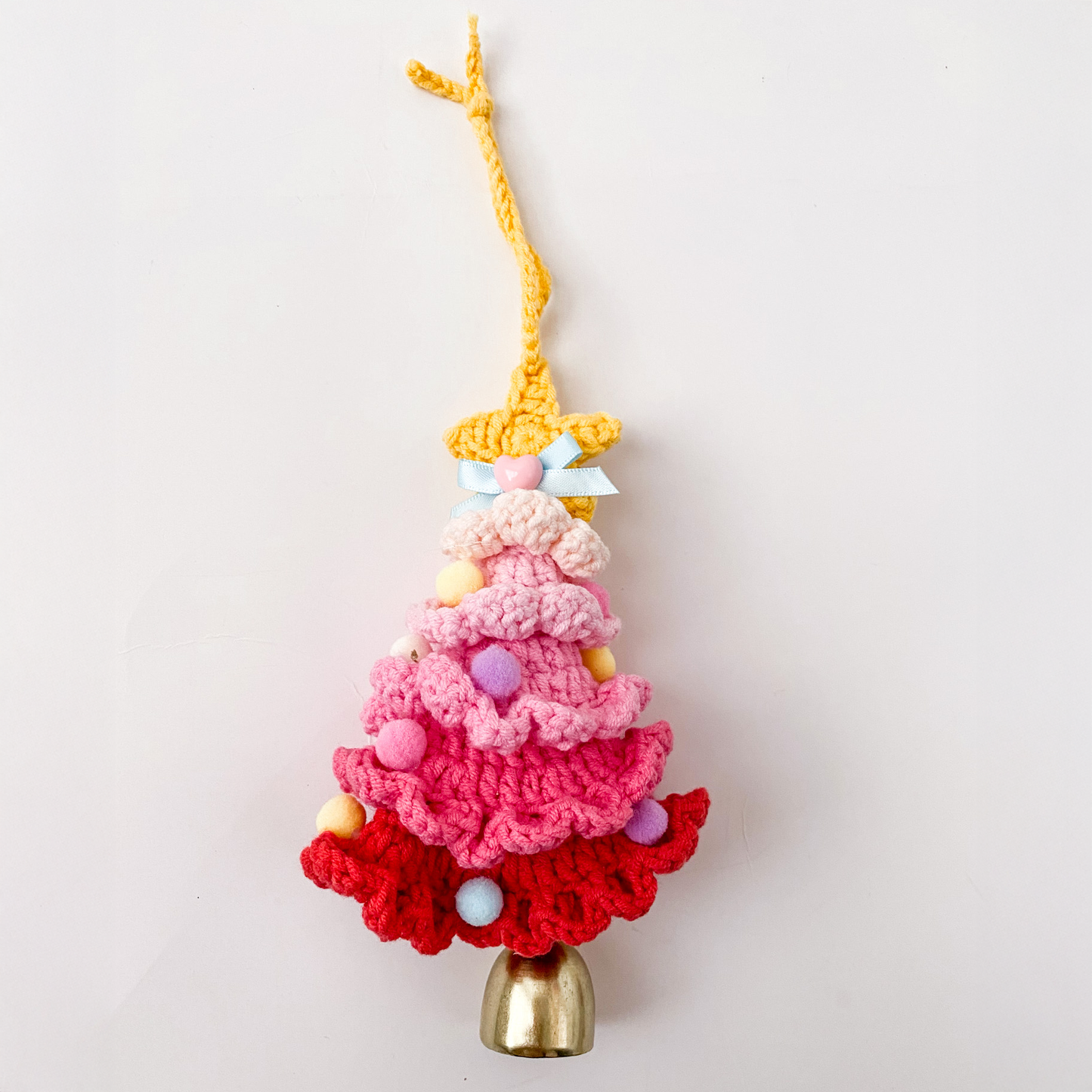 Plush Christmas Bell Ornaments Crochet Christmas Tree Mini Decor & Car Hanging