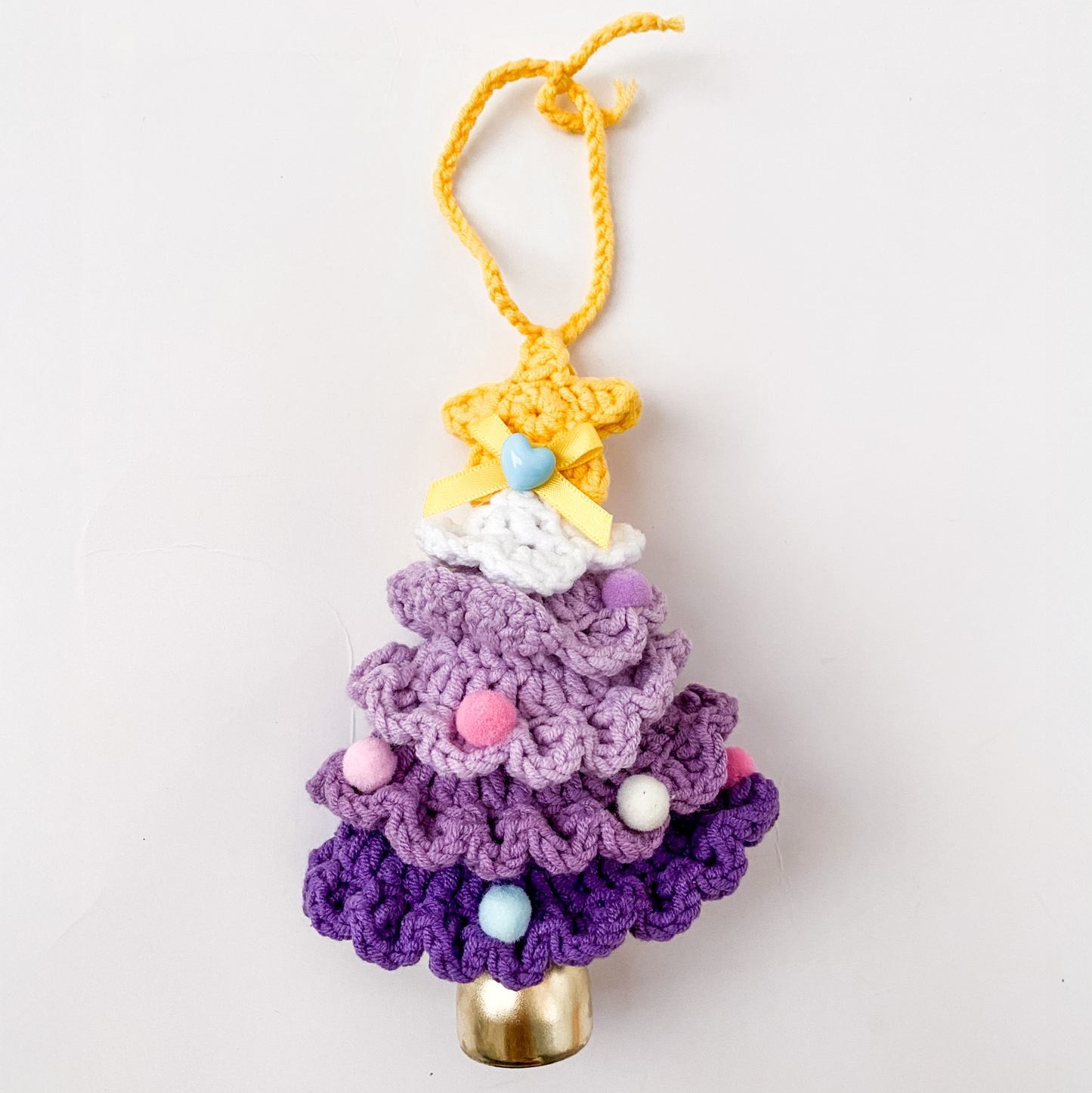 Plush Christmas Bell Ornaments Crochet Christmas Tree Mini Decor & Car Hanging