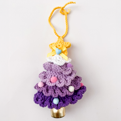 Plush Christmas Bell Ornaments Crochet Christmas Tree Mini Decor & Car Hanging