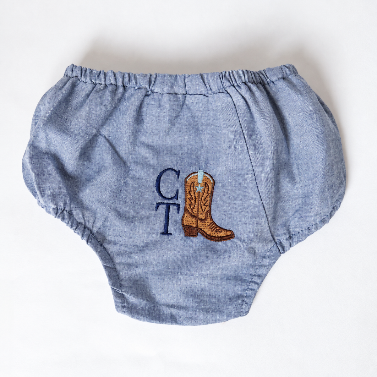Little Cowboy Chambray Baby Diaper Cover - Savannah Creations