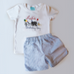 Monogrammed Birthday Boy Outfit: Embroidered Animal Party Shirt & Shorts - Savannah Creations