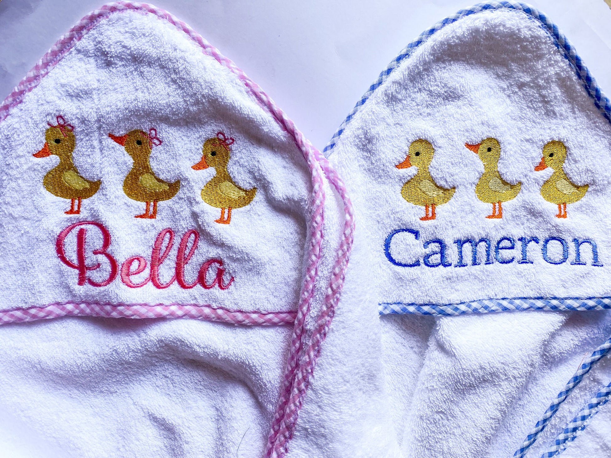 Monogrammed Duck Hooded Baby Towel – Personalized Bath Gift - Savannah Creations