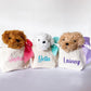 Monogrammed Puppy Party Favor: Personalized Purse with Plush Dog