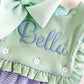 Monogrammed Sibling Outfit Set: Embroidered Dress & Shorts