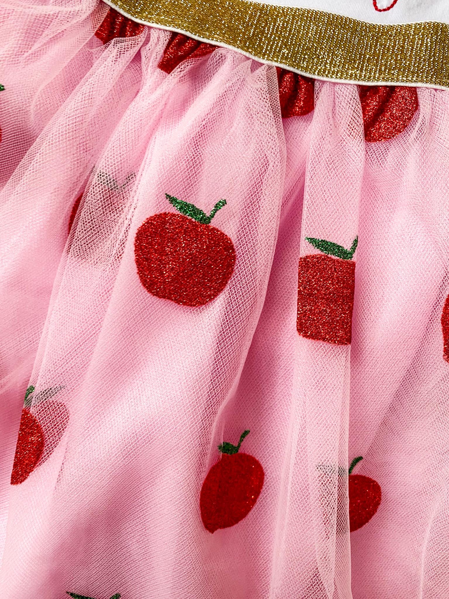 Monogrammed Apple Outfit: Embroidered Top & Tutu - First Day of School