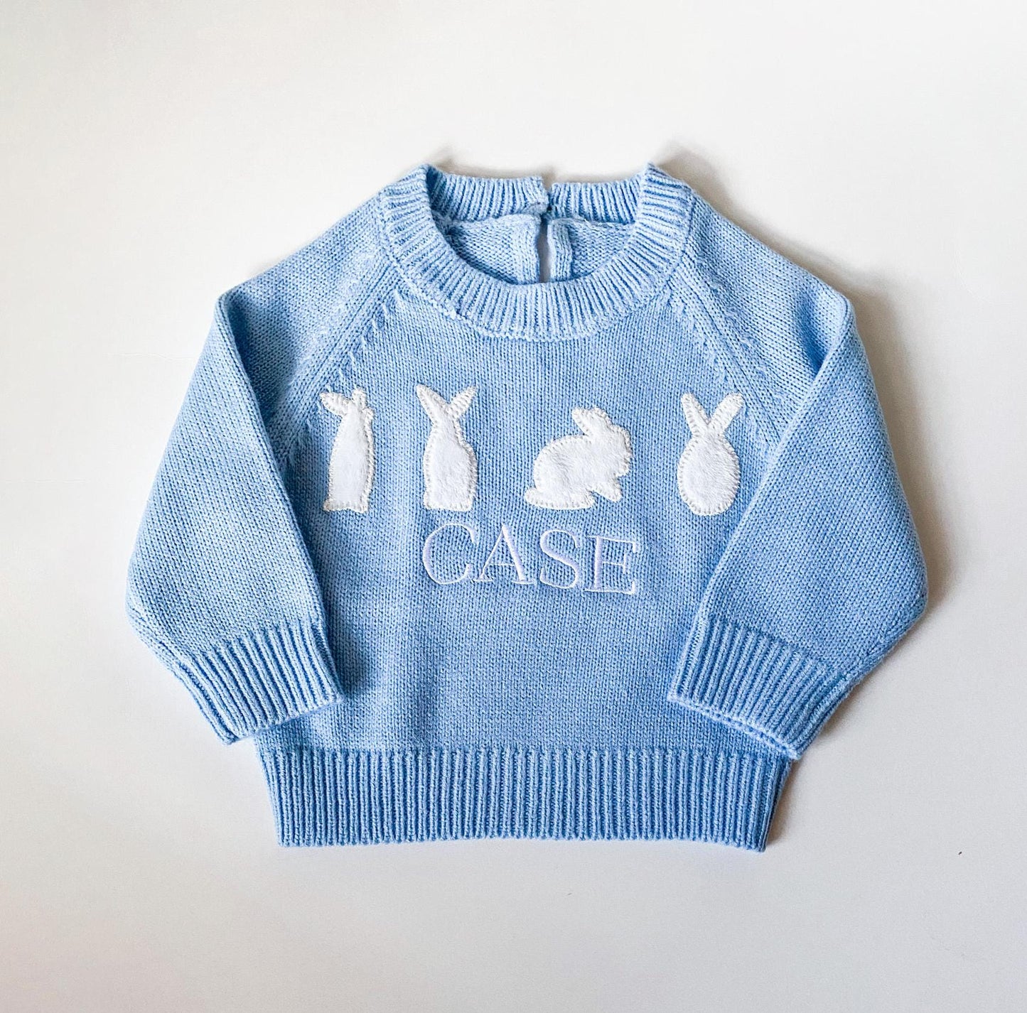 Monogrammed Baby Boy Easter Sweater: Bunny Photo Outfit